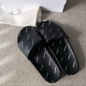 Balenciaga Pool Logo Slides Sandals *NEW*
